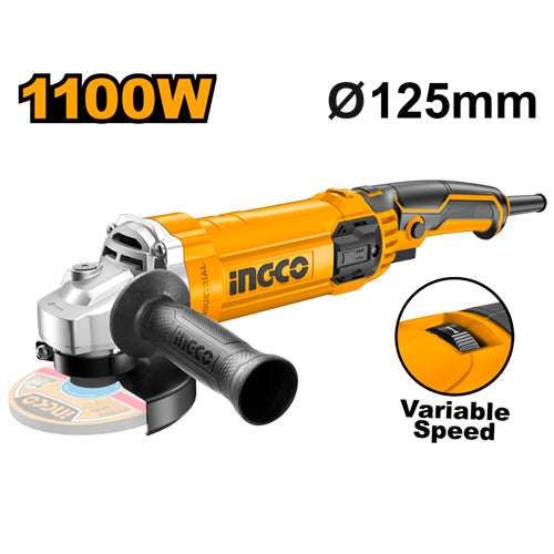 صاروخ 5" 1100 واط بجهد 220-240 فولت وسرعة 12000 دورة، قوي ومريح الاستخدام. من INGCO