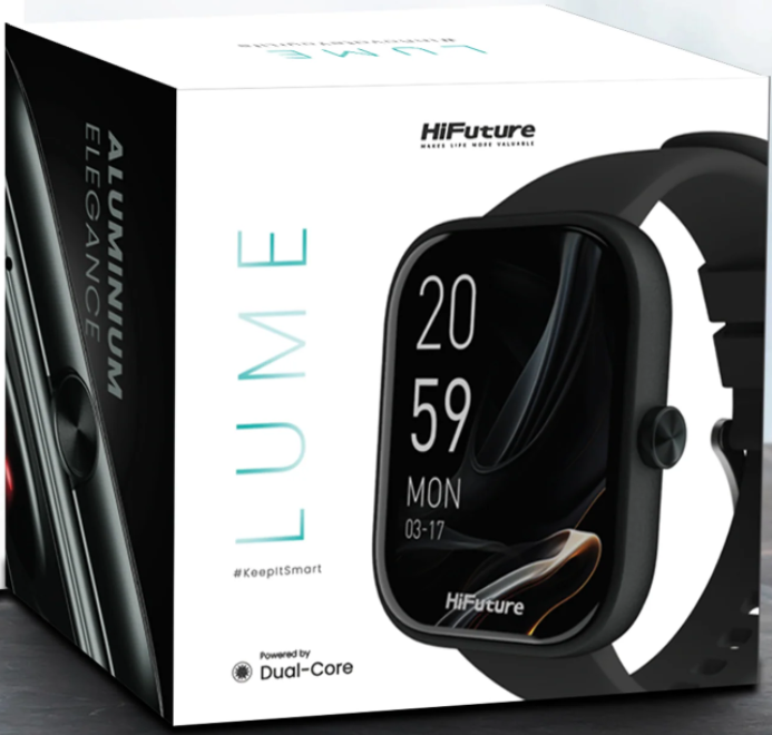 ساعة ذكية فيت (Fit) شاشة 1.85 بوصة وبطارية حتى 7 أيام مقاومة للماء من HiFuture