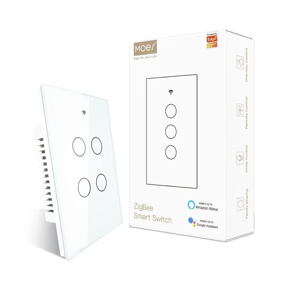 مفتاح ذكي رباعي- Zigbee Mesh - US Type - اسود مفتاح ذكي رباعي- Zigbee Mesh - US Type - اسود