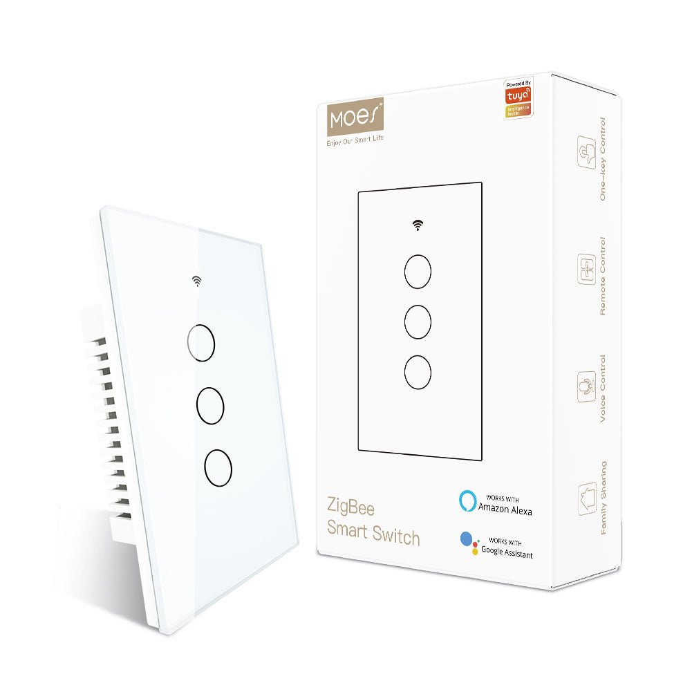 مفتاح ذكي ثلاثي- Zigbee Mesh - US Type - ابيض مفتاح ذكي ثلاثي- Zigbee Mesh - US Type - ابيض