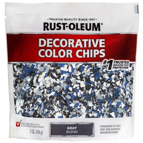 رقائق بلاستيكية لديكور لأرضيات الايبوكسي لون رمادي من Rust-Oleum