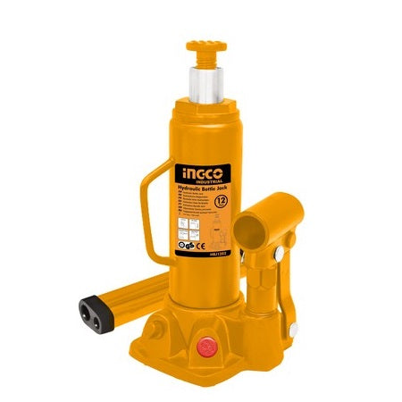 جك زيت مسمار 12 طن بارتفاع adjustable وصمام أمان لرفع السيارات بكفاءة من INGCO