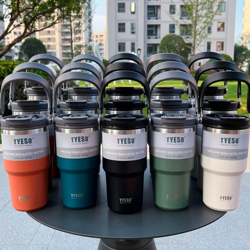 Tyeso Coffee Cup Thermos Bottle Stainless Steel Double-layer Insulation Cold And Hot Travel Mug Vacuum Flask Car Water Bottle 600ML Bashiti Hardware