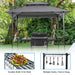 Backyard Outdoor Patio Grill Canopy Gazebo Waterproof Top Grill Gazebo Shelter BBQ Tent Canopy for Patio Backyard with Bar Counters Cooking Tools Hookers Bashiti Hardware