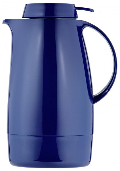 Helios Servitherm Thermos 1,0 Litri | Blu Scuro | Caraffa Termica Con Inserti In Vetro | Design Classico | Mantiene Il Calore 5 Anni | Ideale Per Ufficio E Casa