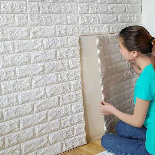 Wallpaper foam - White, Beige and Light gray - size 70cm*77cm Bashiti Hardware