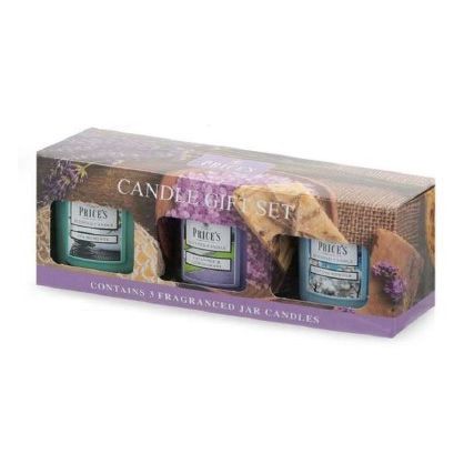 Price's brand Candle Set - Cotton Powder & Lavender & Spa Moments
