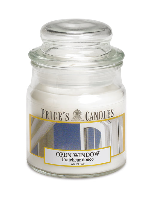 Price's brand Medium Candle Jar with Lid - Open Window