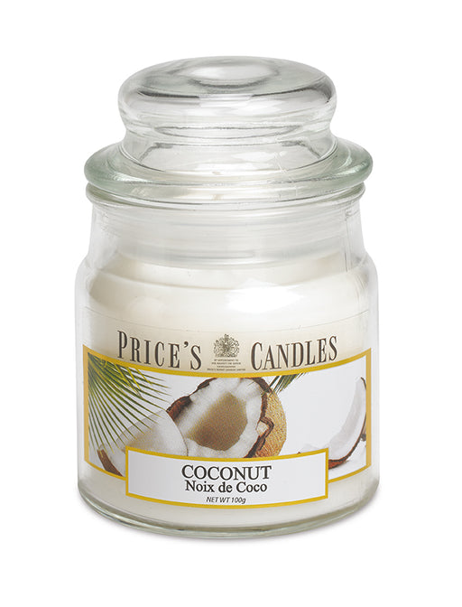 Price's brand Medium Candle Jar with Lid - Coconut