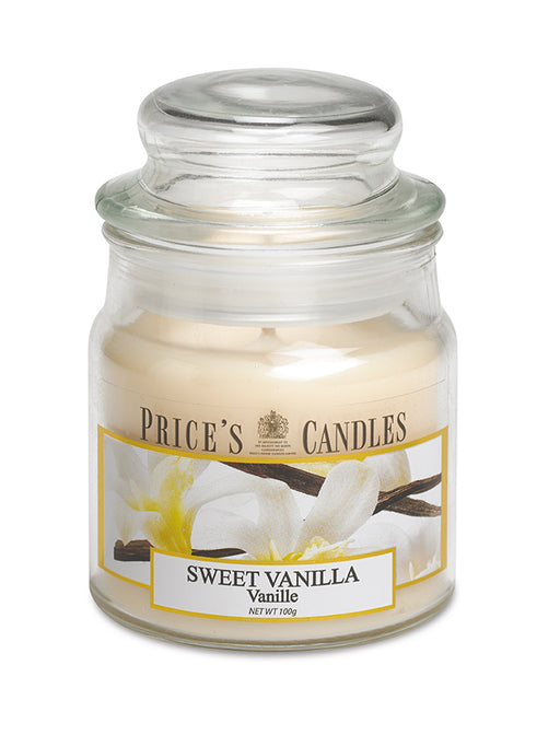 Price's brand Medium Candle Jar with Lid - Sweet Vanilla