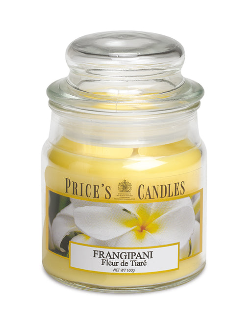 Price's brand Medium Candle Jar with Lid - Frangipani
