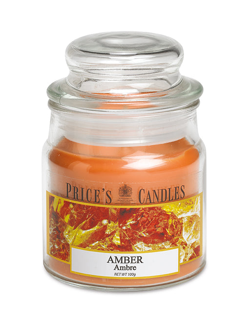 Price's brand Medium Candle Jar with Lid - Amber