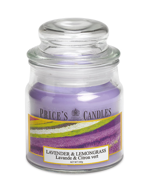 Price's brand Medium Candle Jar with Lid - Lavender & Lemongrass