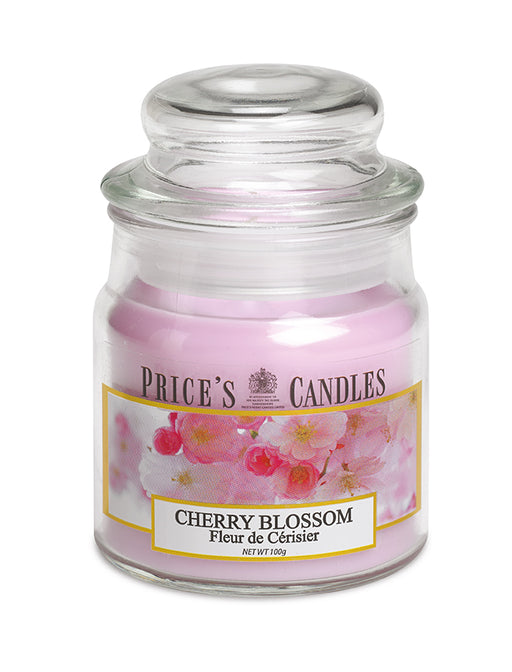 Price's brand Medium Candle Jar with Lid - Cherry Blossom