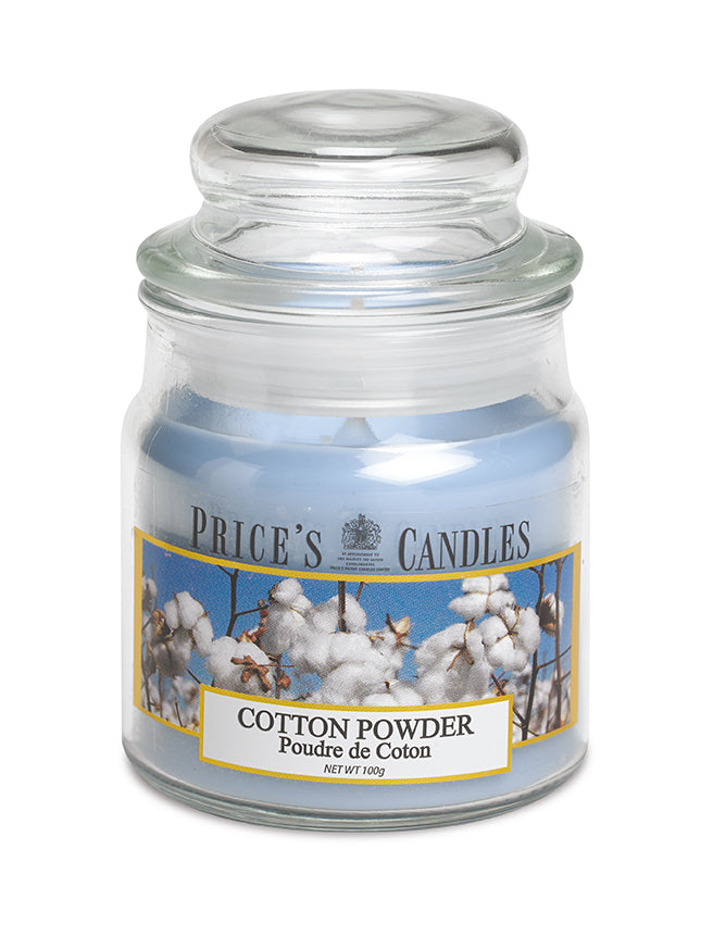Price's Medium Scented Candle with Jar and Lid - Cotton Freshness