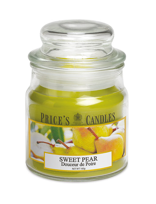 Price's brand Medium Candle Jar with Lid - Sweet Pear