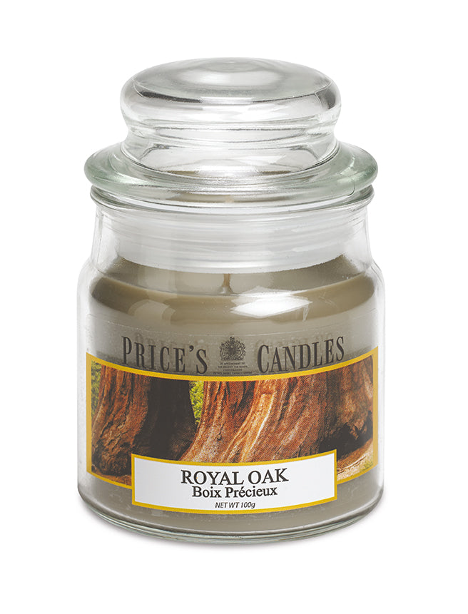 Price's Medium Scented Candle with Jar and Lid - Oak