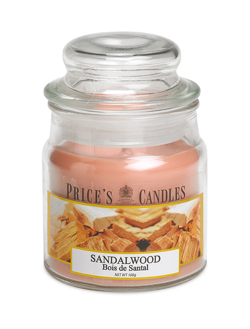 Price's brand Medium Candle Jar with Lid - Sandalwood