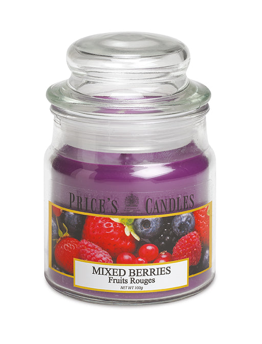 Price's brand Medium Candle Jar with Lid - Mixed Berries