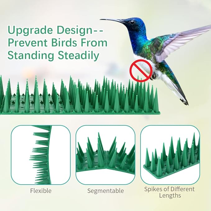 Anti-climbing Cats and Birds 12pcs Plastic Spikes for Wall and Fence 
