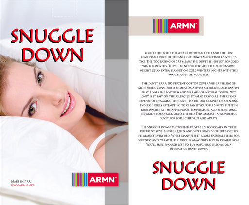 ARMN Brand Snuggle Down Single Duvet