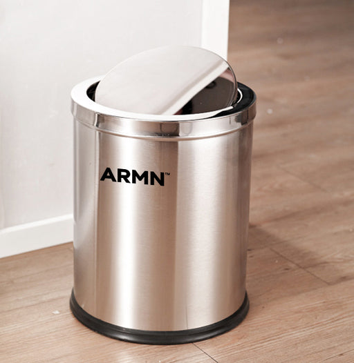 ARMN brand Tramontina 12.6L Swing Top Waste Bin - Silver
