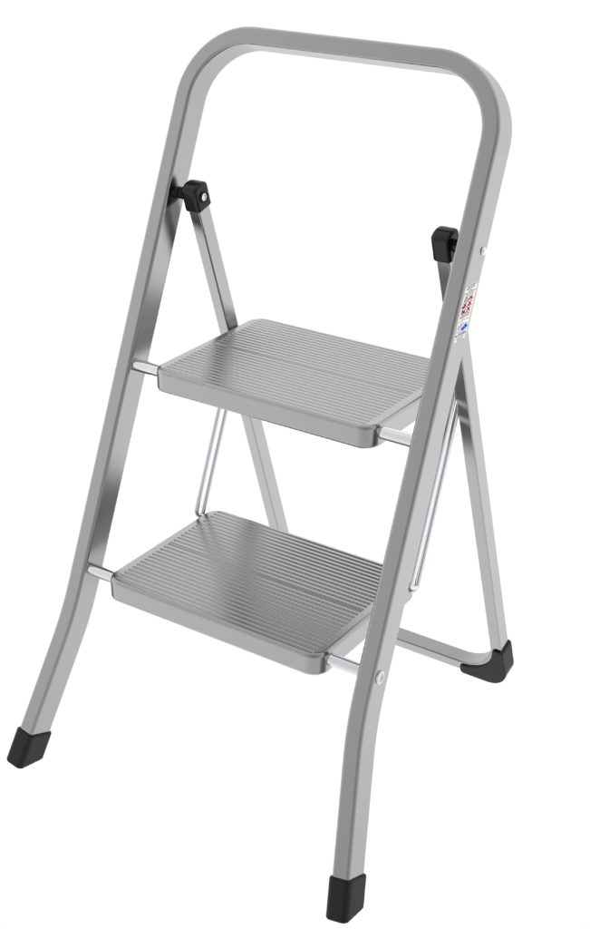 Colombo Stabil 2 Step Ladder - Silver — جعفر شوب