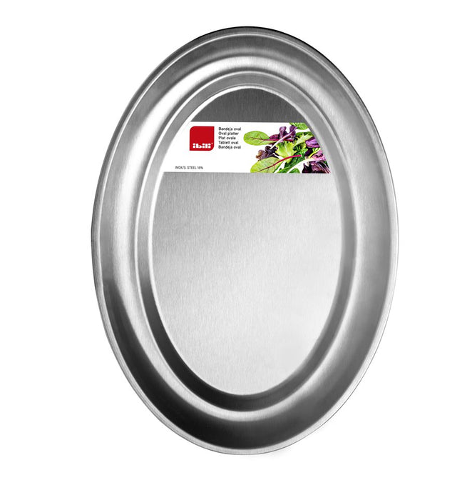 Steel oval plate 40*28 cm from Ibili