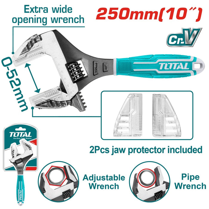 TOTAL 2 IN 1 adjustable wrench 250mm (THT10210G) Bashiti Hardware